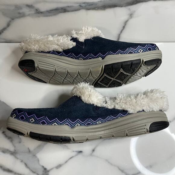 Ryka Women's Blue Leather Sherpa Lined Adventure Slip-ons Clogs Sz 7 Outdoor - Picture 6 of 8